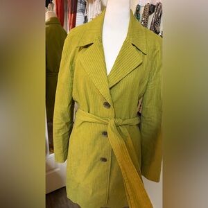 Green Women's Belted Coat